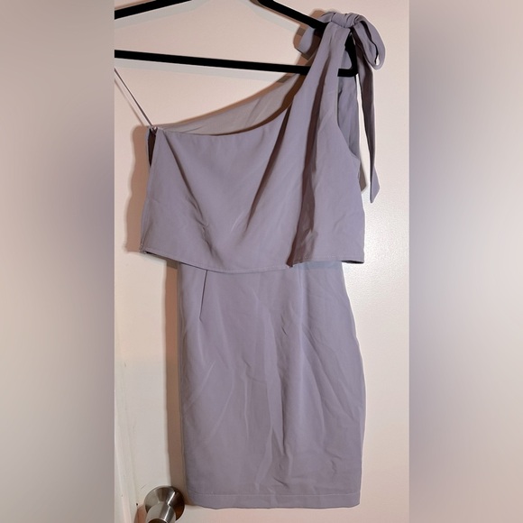 superdown Jenna One Shoulder Mini Dress in Gray XS - Picture 5 of 10